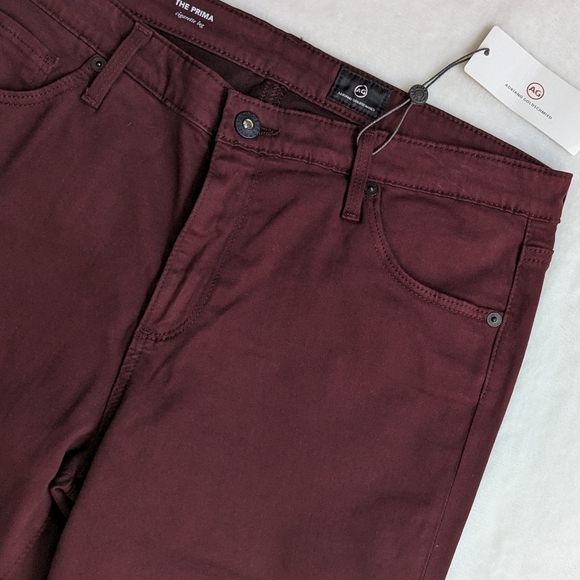 AG The Prima Jean High Rise Skinny Cigarette Stretch Sateen Deep Currant 32 NWT - Picture 6 of 16